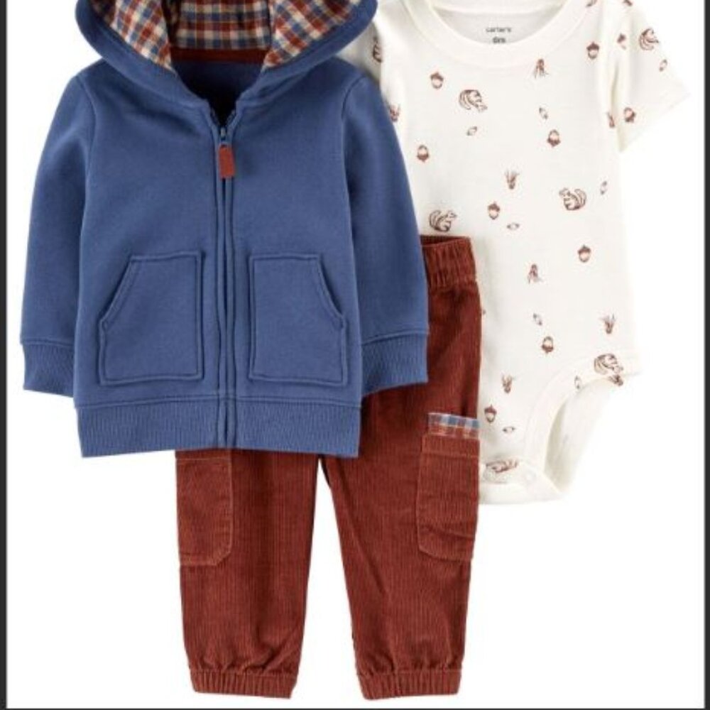 NWT Carter's Baby Boy 3-Piece Fleece Jacket Set - Picture 3 of 7